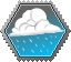 gray raincloud hexagonal stamp